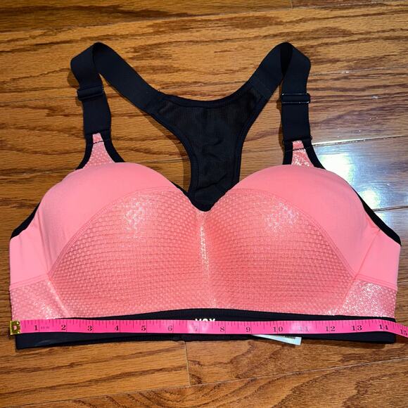 Victorias Secret Sport Incredible Coral Shine Racerback Sports Bra Size 36C - Picture 11 of 12